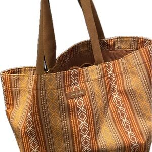 Vera Bradley Geometric Tote - Brown and Yellow